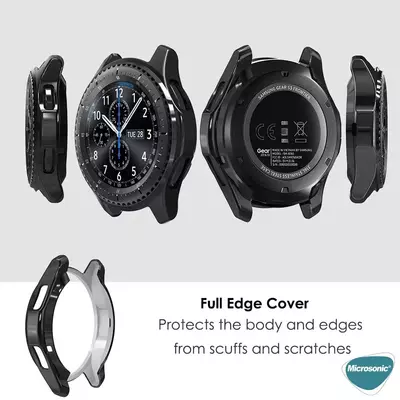 Microsonic Samsung Galaxy Watch 4 Classic 46mm Kılıf 360 Full Round Soft Silicone Siyah