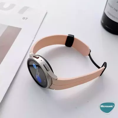 Microsonic Samsung Galaxy Watch 4 Classic 46mm Kordon Ribbon Line Yeşil