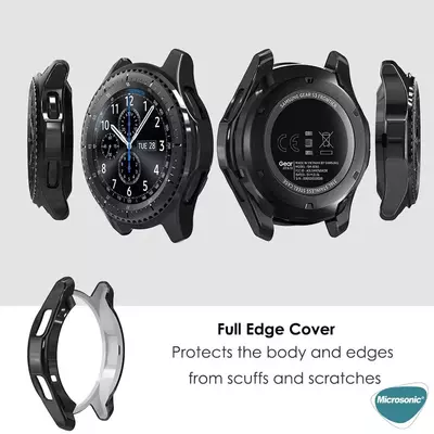 Microsonic Samsung Galaxy Watch 5 Pro 45mm Kılıf 360 Full Round Soft Silicone Gümüş