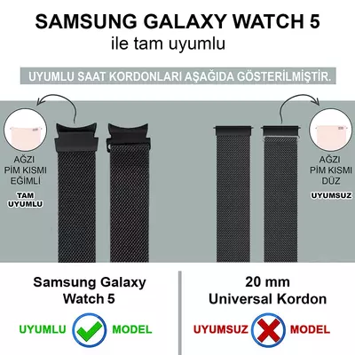 Microsonic Samsung Galaxy Watch 5 Pro 45mm Kordon Milano Loop Gümüş