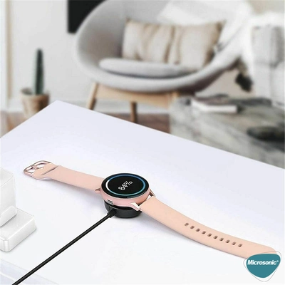 Microsonic Samsung Galaxy Watch 6 44mm Manyetik USB 2 Amper Şarj Kablosu Siyah