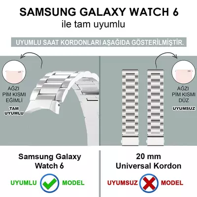 Microsonic Samsung Galaxy Watch 6 44mm Solid Steel Kordon Gümüş