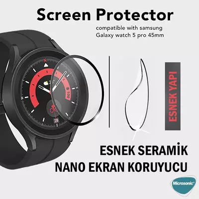 Microsonic Samsung Galaxy Watch 6 Classic 43mm Tam Kaplayan Nano Cam Ekran Koruyucu Siyah