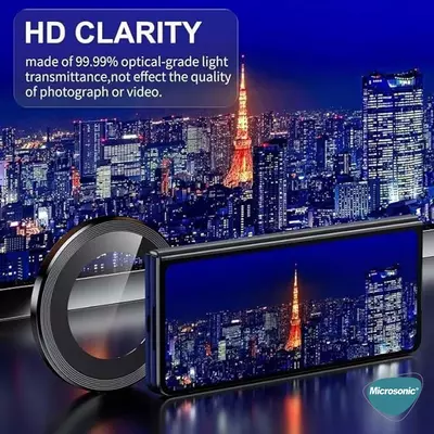 Microsonic Samsung Galaxy Z Flip 5 Tekli Kamera Lens Koruma Camı Gümüş