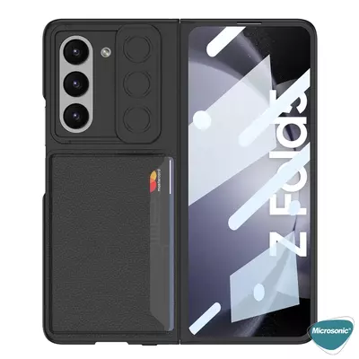 Microsonic Samsung Galaxy Z Fold 5 Kılıf Card Holder Slide Siyah