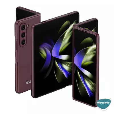 Microsonic Samsung Galaxy Z Fold 5 Kılıf Shape Hard Cover Bordo