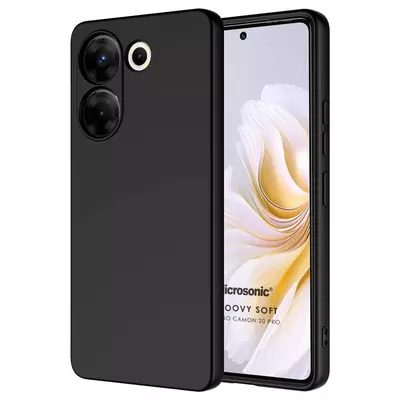 Microsonic TECNO Camon 20S Pro 5G Kılıf Groovy Soft Siyah