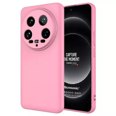 Microsonic Xiaomi Mi 14 Ultra Kılıf Groovy Soft Pembe