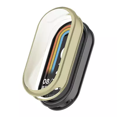 Microsonic Xiaomi Mi Band 8 Kılıf 360 Full Round Soft Silicone Gold