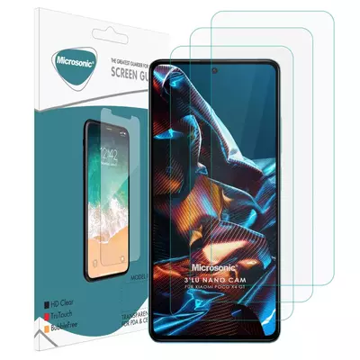 Microsonic Xiaomi Poco X4 GT Screen Protector Nano Glass Cam Ekran Koruyucu (3`lü Paket)