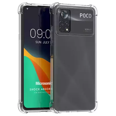 Microsonic Xiaomi Poco X4 Pro 5G Kılıf Anti Shock Silikon Şeffaf