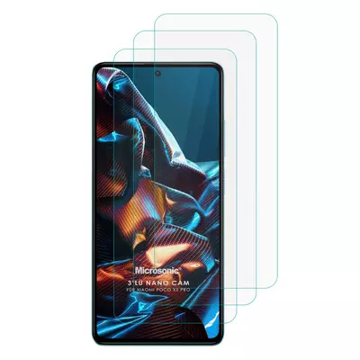 Microsonic Xiaomi Poco X5 Pro Screen Protector Nano Glass Cam Ekran Koruyucu (3`lü Paket)