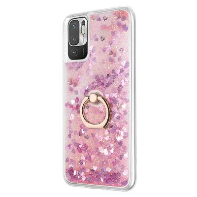 Microsonic Xiaomi Redmi Note 10 5G Kılıf Glitter Liquid Holder Pembe