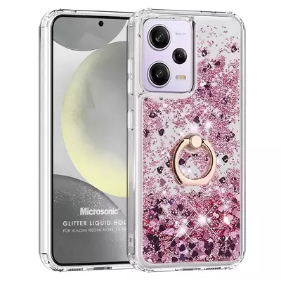 Microsonic Xiaomi Redmi Note 12 Pro 5G Kılıf Glitter Liquid Holder Pembe