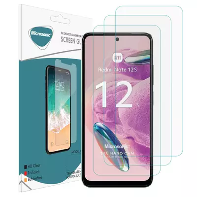 Microsonic Xiaomi Redmi Note 12S Screen Protector Nano Glass Cam Ekran Koruyucu (3`lü Paket)