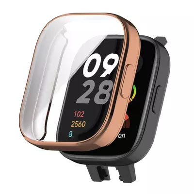 Microsonic Xiaomi Redmi Watch 3 Kılıf 360 Full Round Soft Silicone Rose Gold