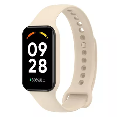 Microsonic Xiaomi Smart Band 8 Active Kordon, Silicone Sport Band Bej