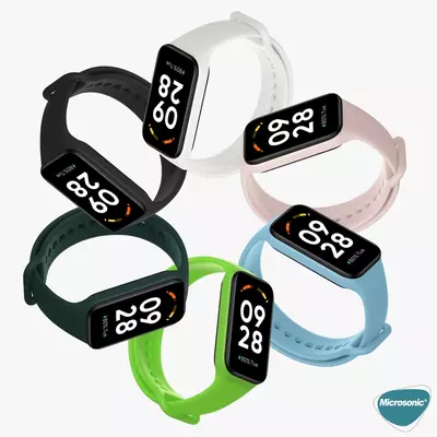 Microsonic Xiaomi Smart Band 8 Active Kordon, Silicone Sport Band Beyaz