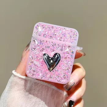 Microsonic AirPods 1. Nesil / 2. Nesil Kılıf Glitter Shiny Pembe