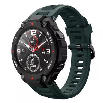 Microsonic Amazfit T-Rex Pro Kordon Silicone Sport Band Koyu Yeşil