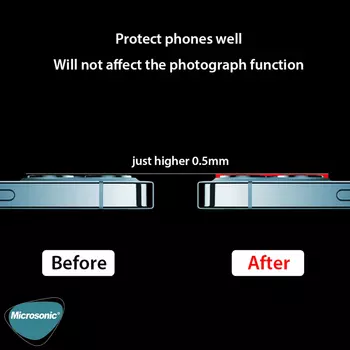Microsonic Apple iPhone 12 Kamera Lens Koruma Camı V2 Siyah