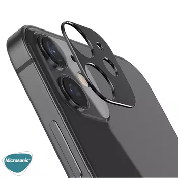 Microsonic Apple iPhone 12 Mini Kamera Lens Koruma Camı V2 Siyah