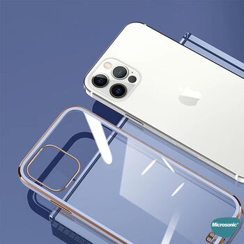 Microsonic Apple iPhone XS Kılıf Laser Plated Soft Lacivert