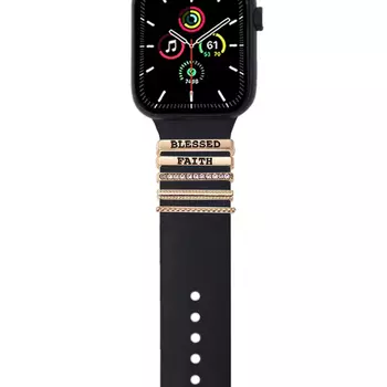 Microsonic Apple Watch 8 45mm Kordon Aksesuarı Blessed Faith Charm Gold