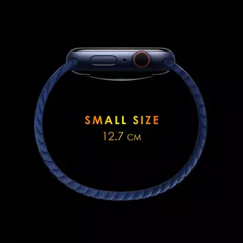 Microsonic Apple Watch SE 2022 2022 44mm Kordon, (Large Size, 160mm) Braided Solo Loop Band Siyah