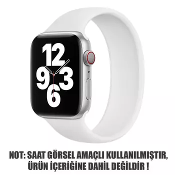 Microsonic Apple Watch SE 2022 40mm Kordon, (Small Size, 135mm) New Solo Loop Beyaz