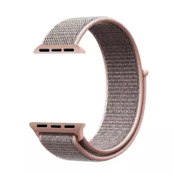 Microsonic Apple Watch SE 2022 44mm Hasırlı Kordon Woven Sport Loop Rose Gold