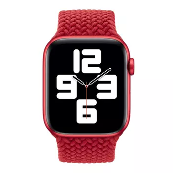 Microsonic Apple Watch SE 2022 44mm Kordon, (Large Size, 160mm) Braided Solo Loop Band Gökkuşağı