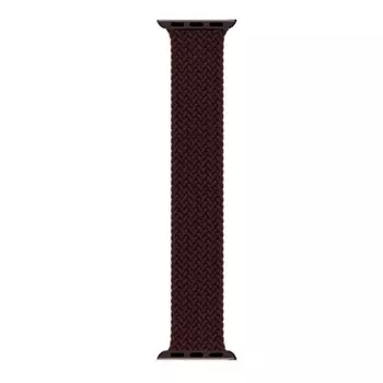 Microsonic Apple Watch SE 2022 44mm Kordon, (Small Size, 127mm) Braided Solo Loop Band Koyu Bordo