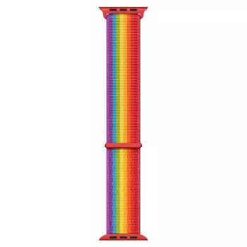 Microsonic Apple Watch Series 9 41mm Hasırlı Kordon Woven Sport Loop Pride Edition