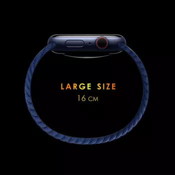 Microsonic Apple Watch Series 9 41mm Kordon, (Large Size, 160mm) Braided Solo Loop Band Koyu Gri