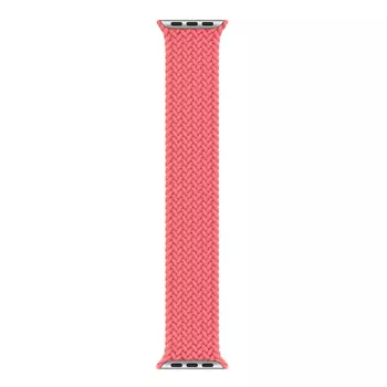 Microsonic Apple Watch Series 9 41mm Kordon, (Medium Size, 147mm) Braided Solo Loop Band Pembe