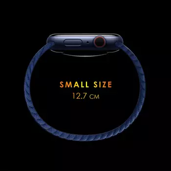 Microsonic Apple Watch Series 9 41mm Kordon, (Small Size, 127mm) Braided Solo Loop Band Gökkuşağı