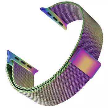 Microsonic Apple Watch Series 9 41mm Milanese Loop Kordon Iridescent