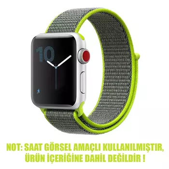 Microsonic Apple Watch Series 9 45mm Hasırlı Kordon Woven Sport Loop Koyu Yeşil