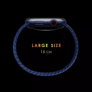 Microsonic Apple Watch Series 9 45mm Kordon, (Large Size, 160mm) Braided Solo Loop Band Koyu Gri