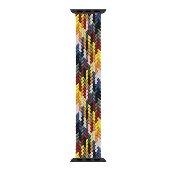 Microsonic Apple Watch Series 9 45mm Kordon, (Large Size, 160mm) Braided Solo Loop Band Multi Color