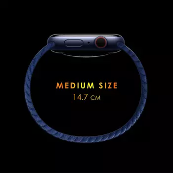 Microsonic Apple Watch Series 9 45mm Kordon, (Medium Size, 147mm) Braided Solo Loop Band Kahverengi