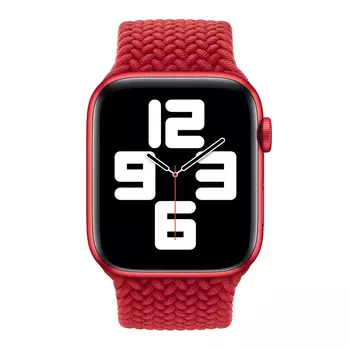 Microsonic Apple Watch Series 9 45mm Kordon, (Small Size, 127mm) Braided Solo Loop Band Gökkuşağı