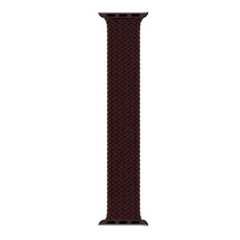 Microsonic Apple Watch Series 9 45mm Kordon, (Small Size, 127mm) Braided Solo Loop Band Koyu Bordo