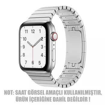 Microsonic Apple Watch Ultra 2 Kordon Link Bracelet Band Gümüş