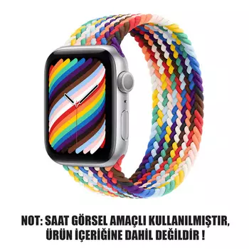 Microsonic Apple Watch Ultra 2 Kordon, (Medium Size, 147mm) Braided Solo Loop Band Pride Edition