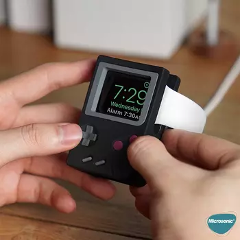 Microsonic Apple Watch Ultra 2 Masaüstü Şarj Standı Gameboy Siyah