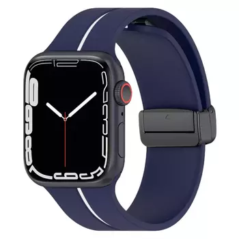 Microsonic Apple Watch Ultra Kordon Ribbon Line Lacivert Beyaz