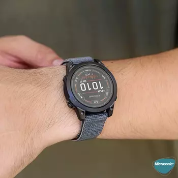 Microsonic Garmin Fenix 3 Kordon UltraFit Hasırlı Woven Koyu Yeşil