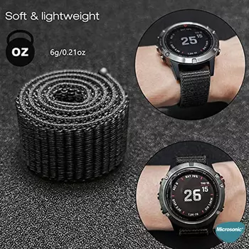 Microsonic Garmin Fenix 5 Kordon UltraFit Hasırlı Woven Koyu Yeşil